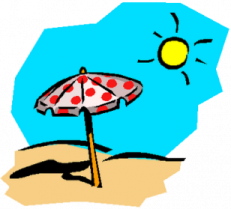 a drawing of an umbrella on the beach