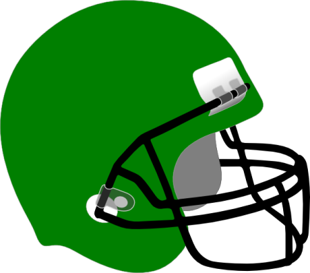 a green football helmet