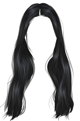 a drawing of a woman with long black hair