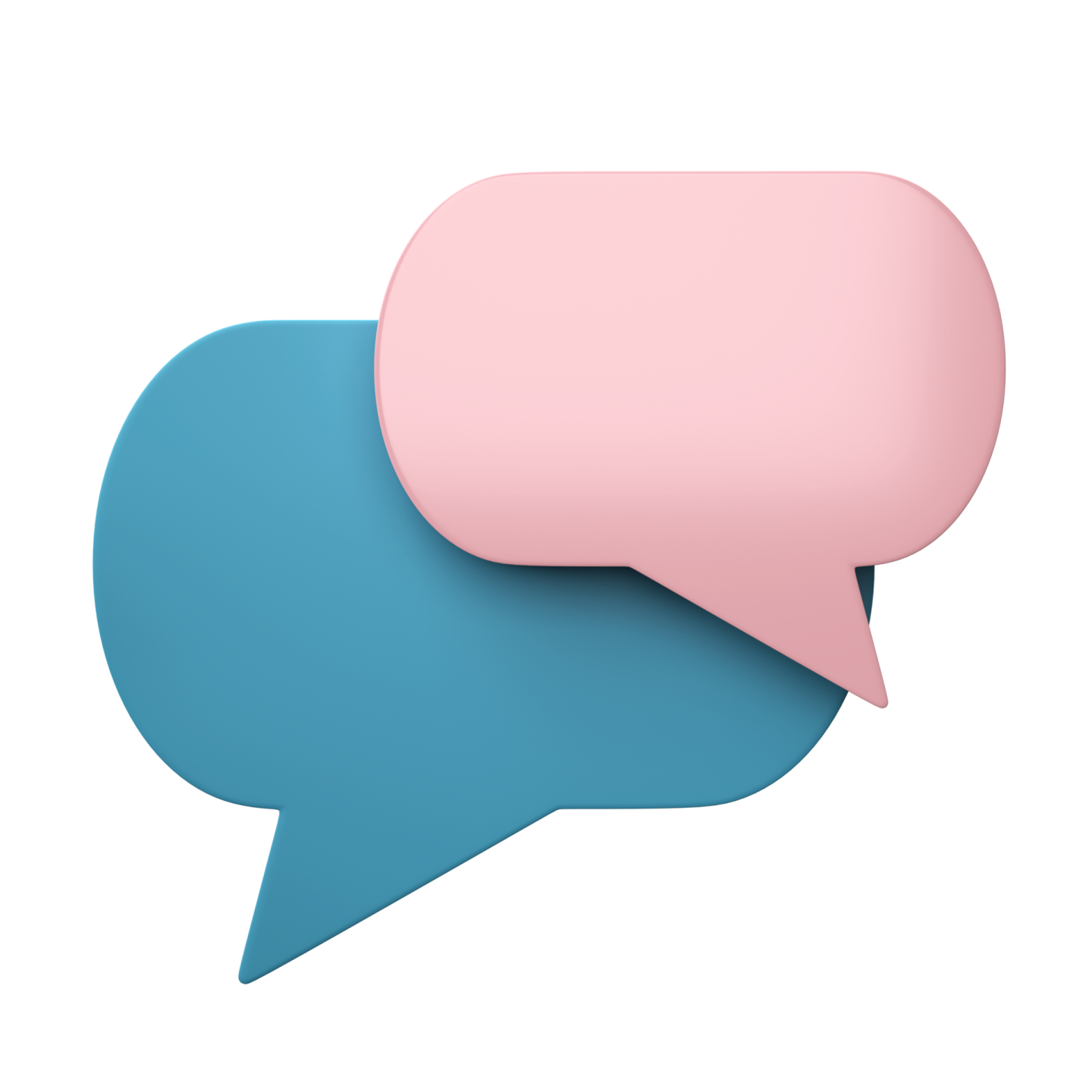 two speech bubbles on a white background