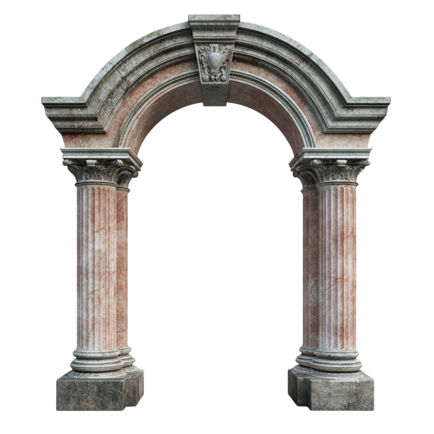an old stone arch on a white background