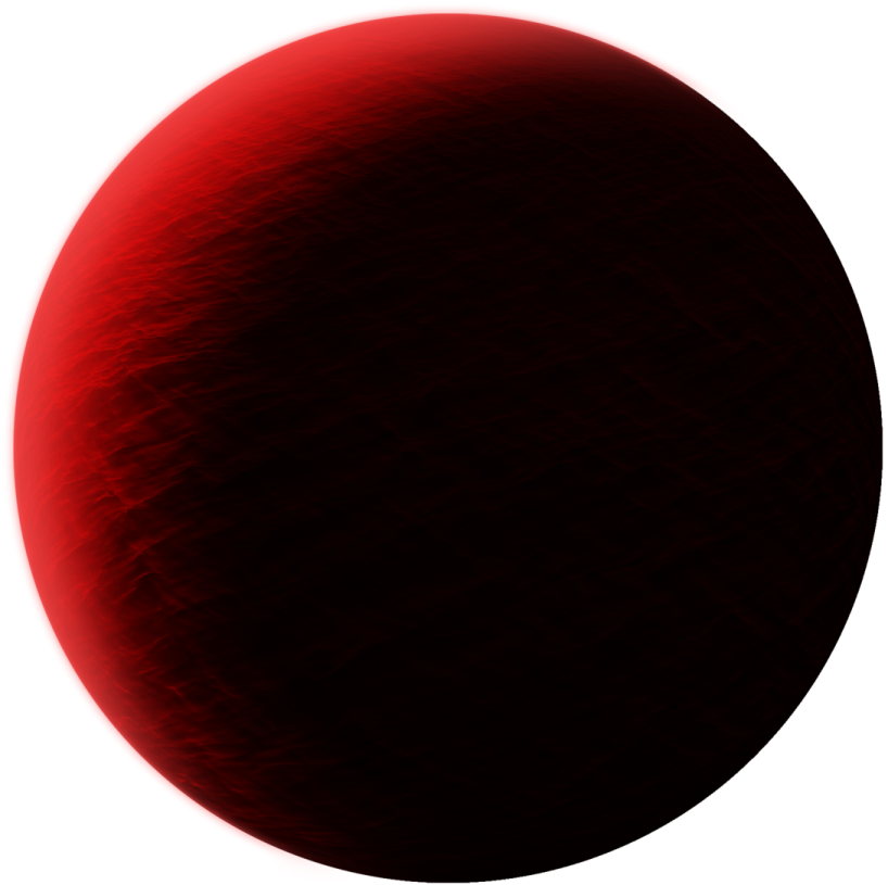 a red sphere with a white background