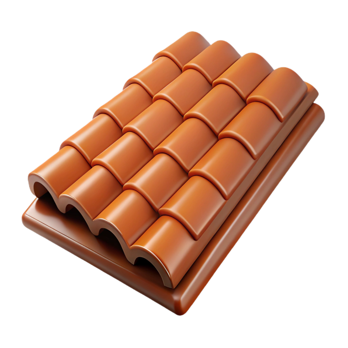 a brown roof tile on a white background