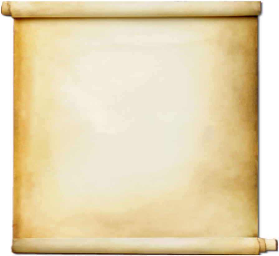 an old paper scroll on a white background
