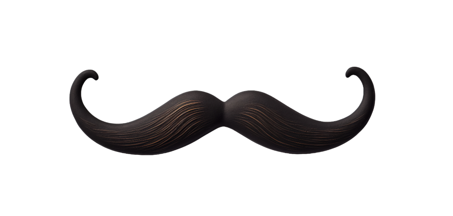 a black mustache on a white background