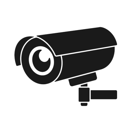 a black and white image of a camera