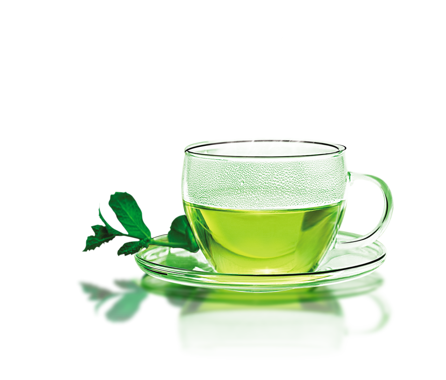 a glass cup filled with green tea