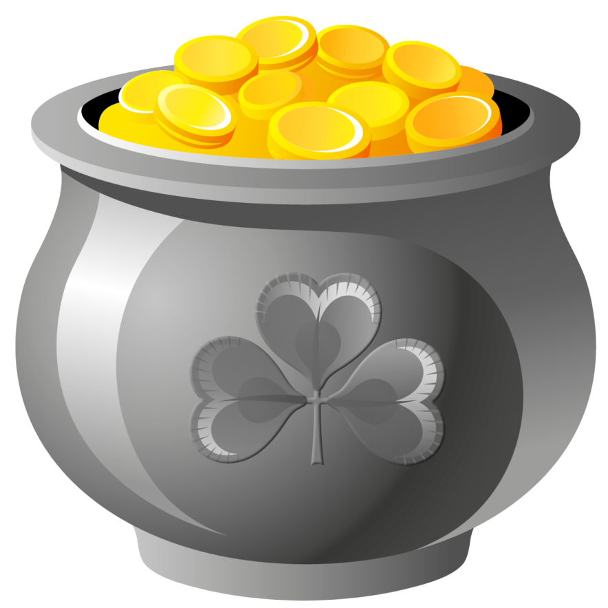 a pot full of gold coins
