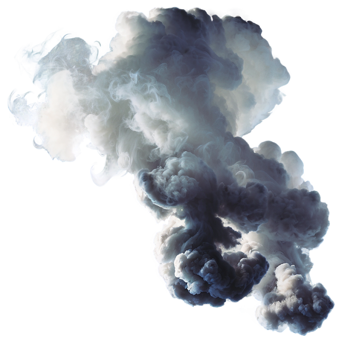 a cloud of smoke on a white background