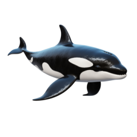 a black and white killer whale in the ocean