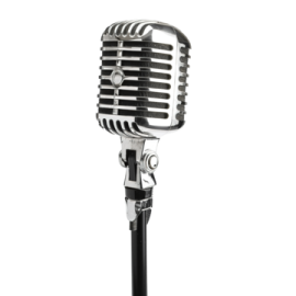 a microphone on a white background