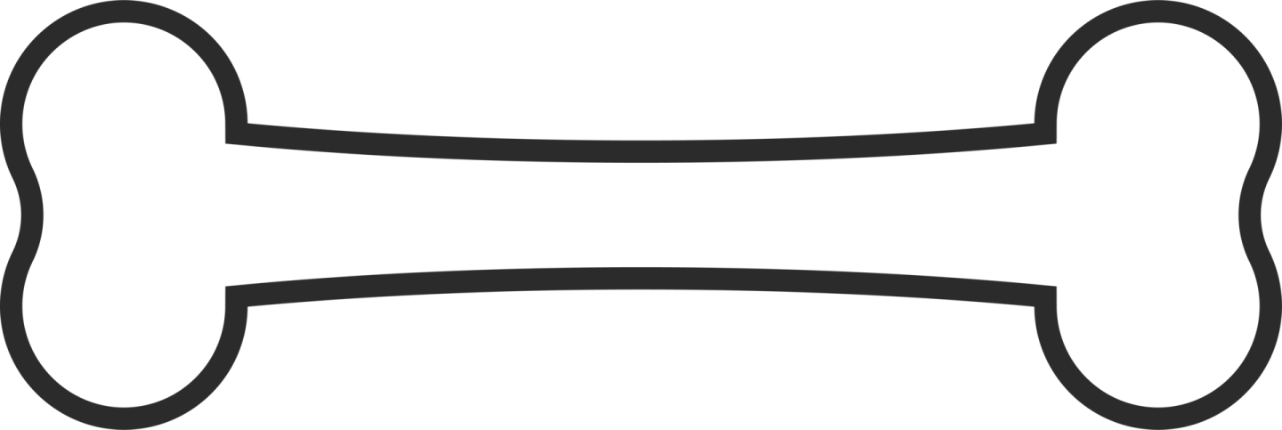 A black and white bone