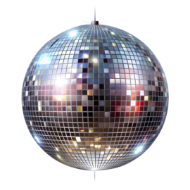a disco ball on a white background