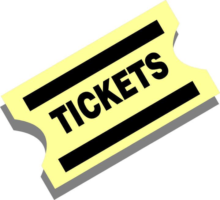 a ticket with the word tickets on it