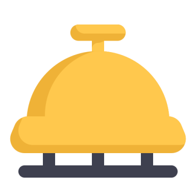 a yellow bell on a white background