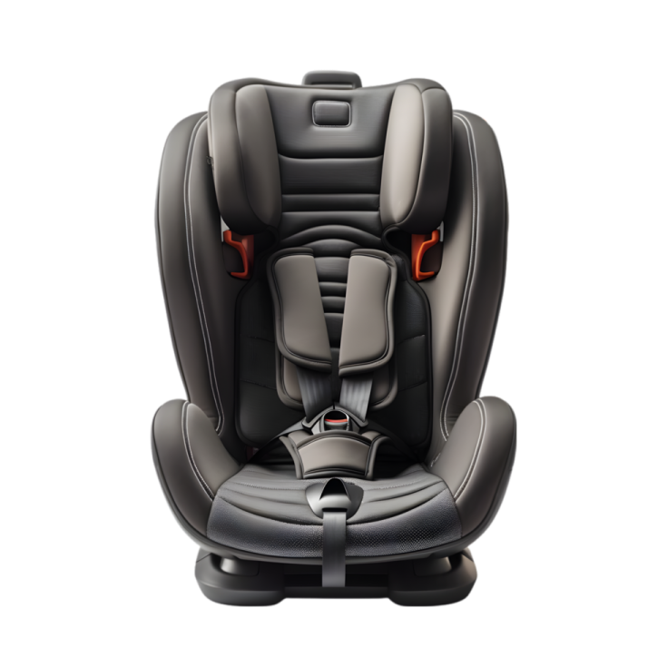 the brity car seat is shown in black leather