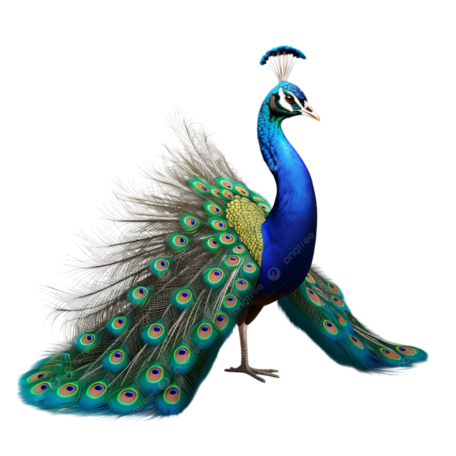 a peacock with its feathers spread out