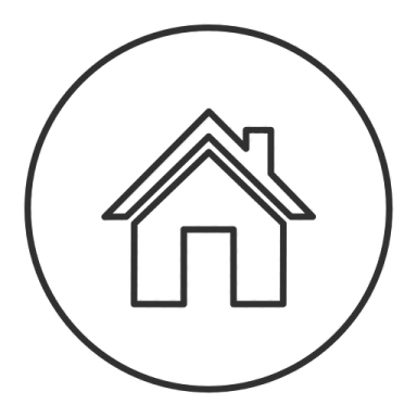 a black and white icon of a house