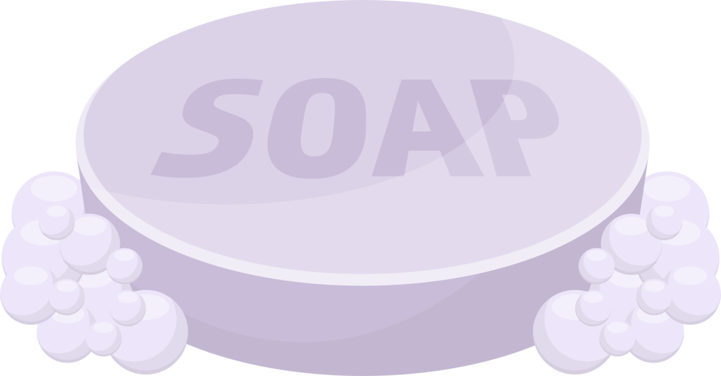 a soap ball with the word soap on it