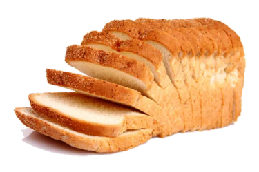 a sliced loaf of bread on a white background