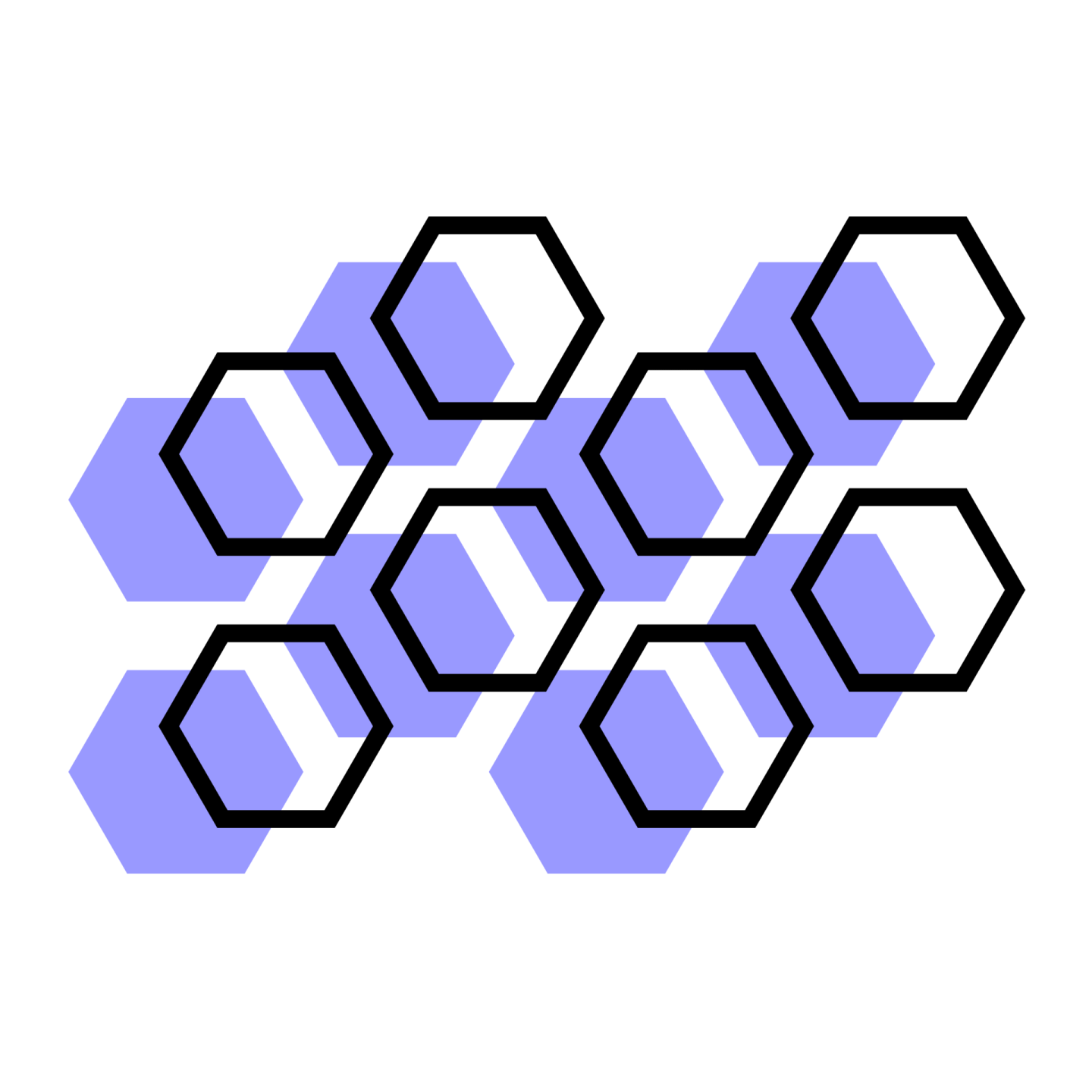 a blue and black hexagon pattern