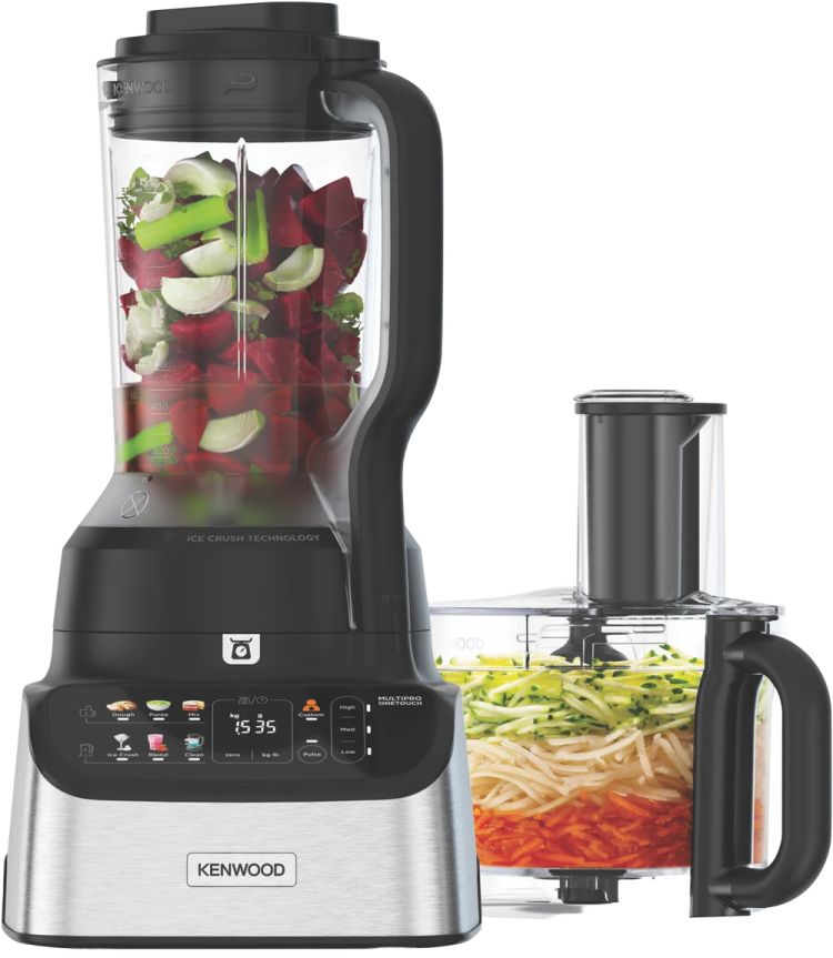 an image of a blender with vegetables in it