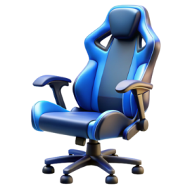 a blue office chair on a white background