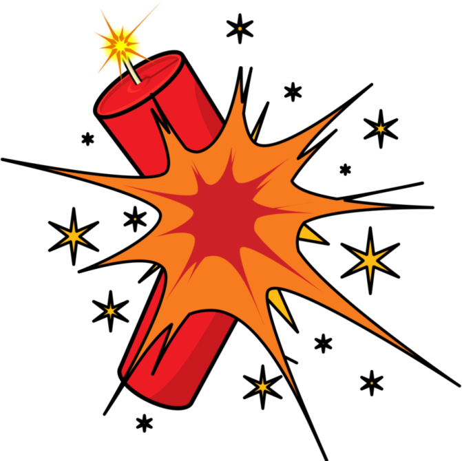 a red dynamite with sparks coming out