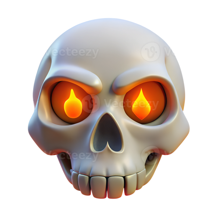 an image of a skull with glowing eyes