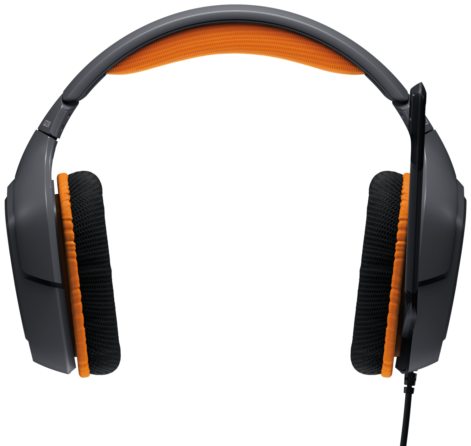 a pair of headphones on a white background