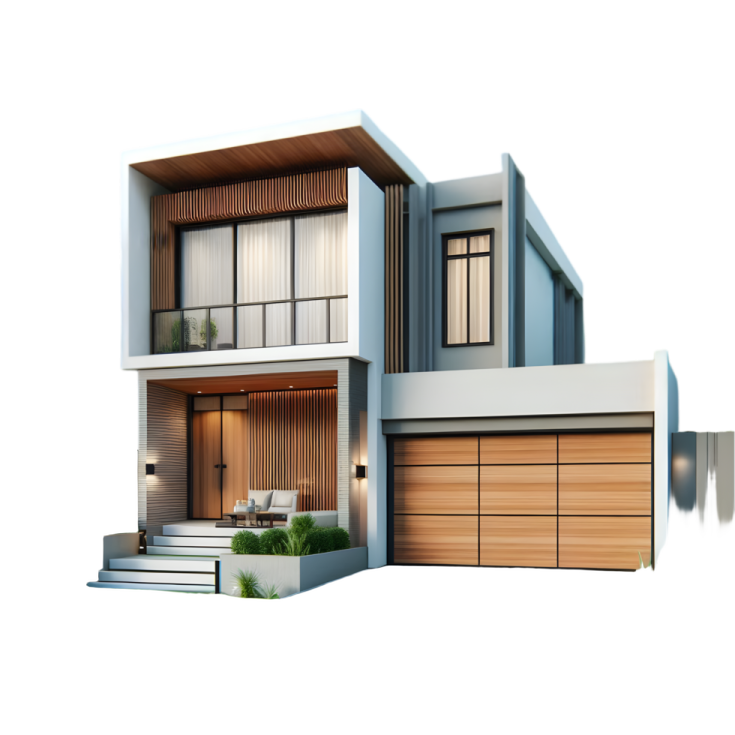 a 3d rendering of a modern house
