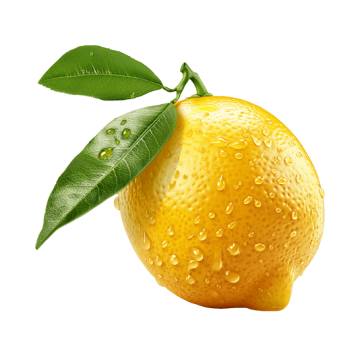 a yellow lemon with water droplets on it