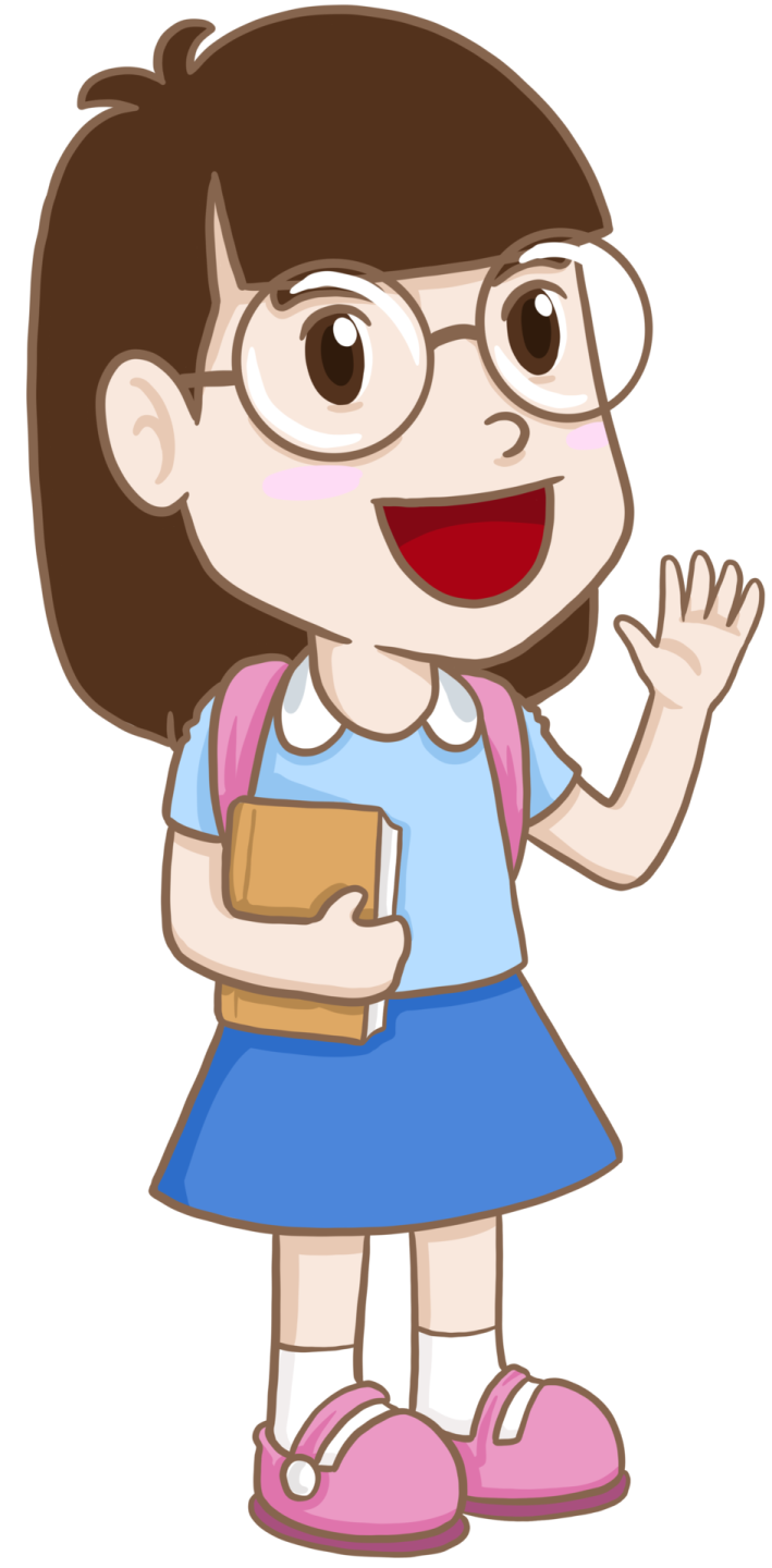 a girl with glasses and a book