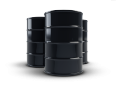 a stack of black barrels on a white background