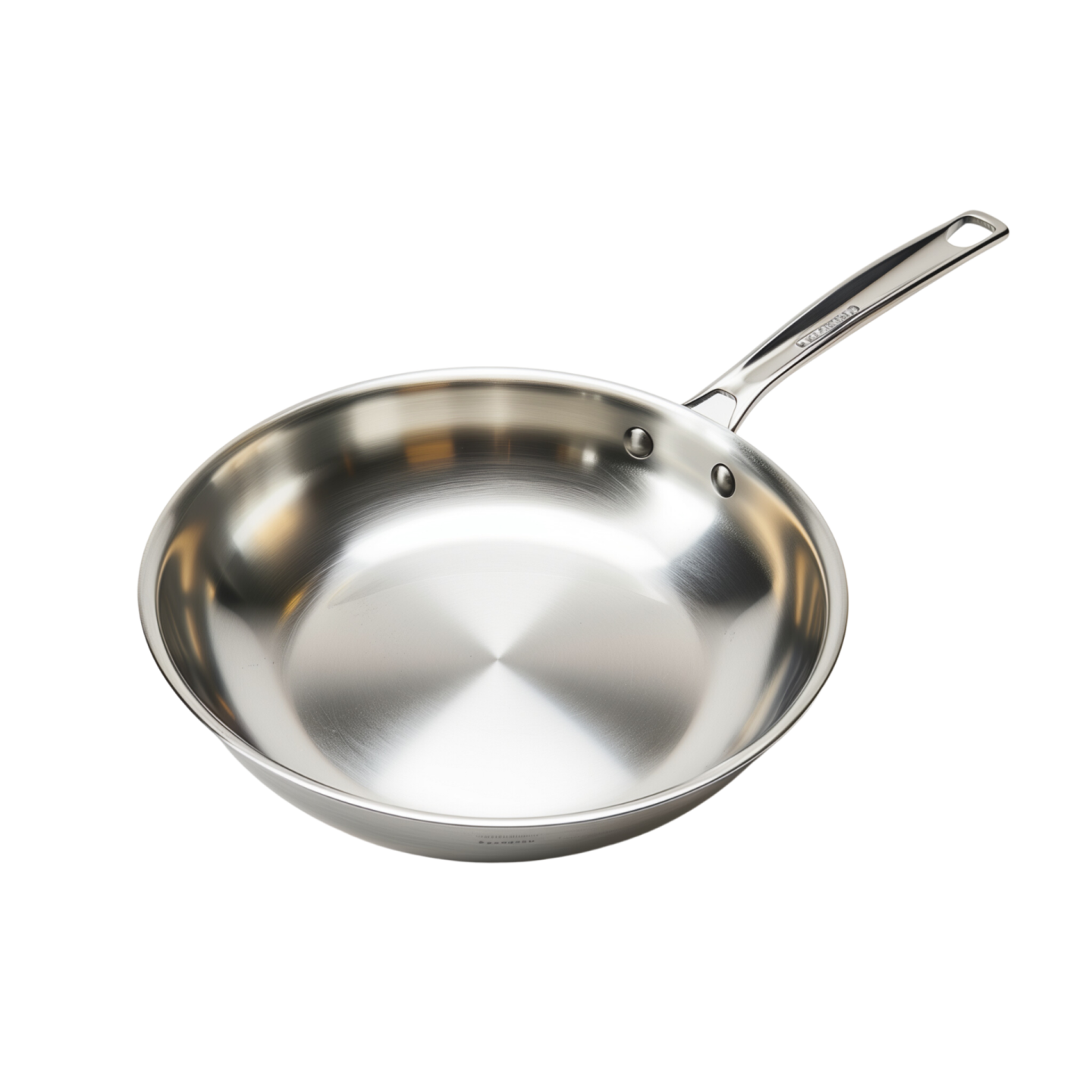 an empty frying pan on a white background