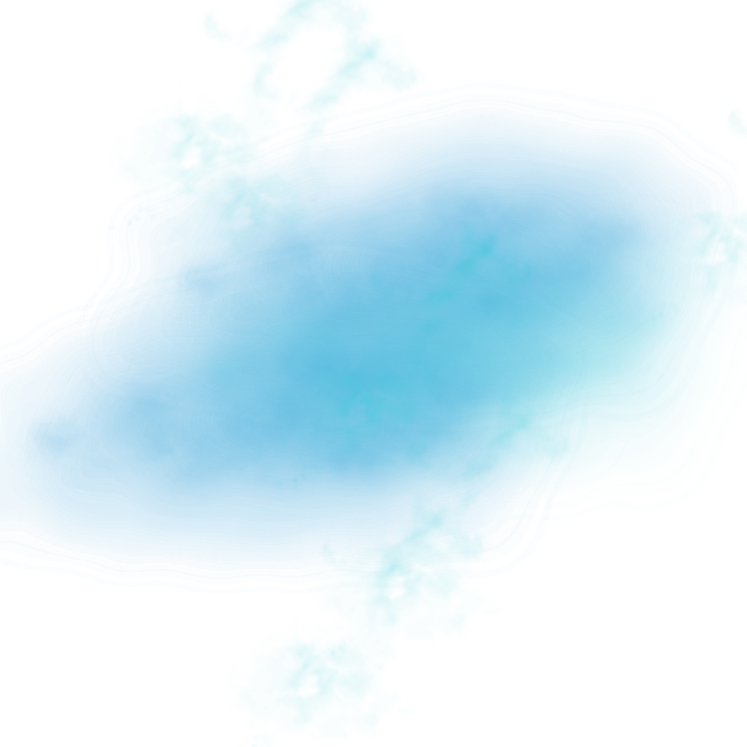 a blue cloud in the shape of a heart