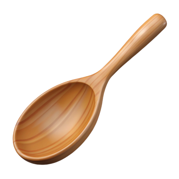 a wooden spoon on a white background