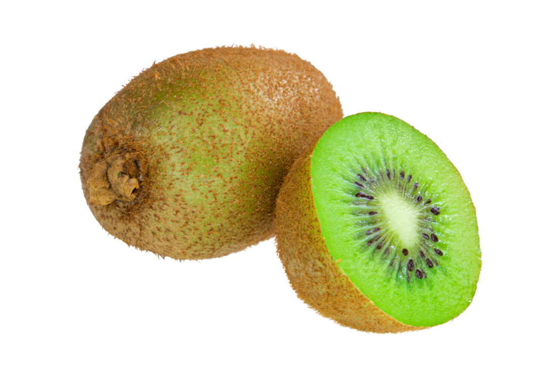 two kiwis on a white background