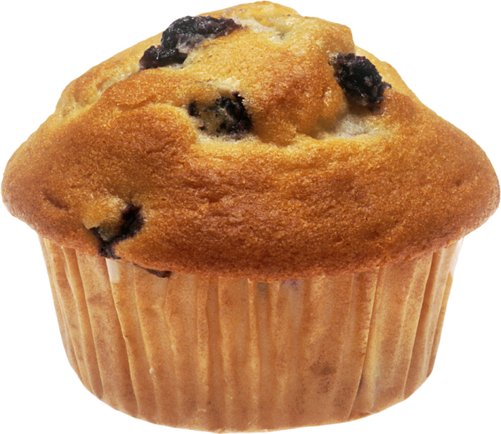 a muffin with blueberries in it