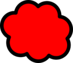 a red flower on a white background