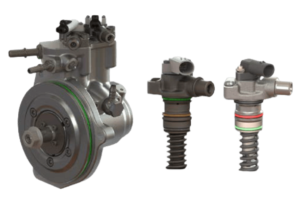 a set of four different types of hydraulics