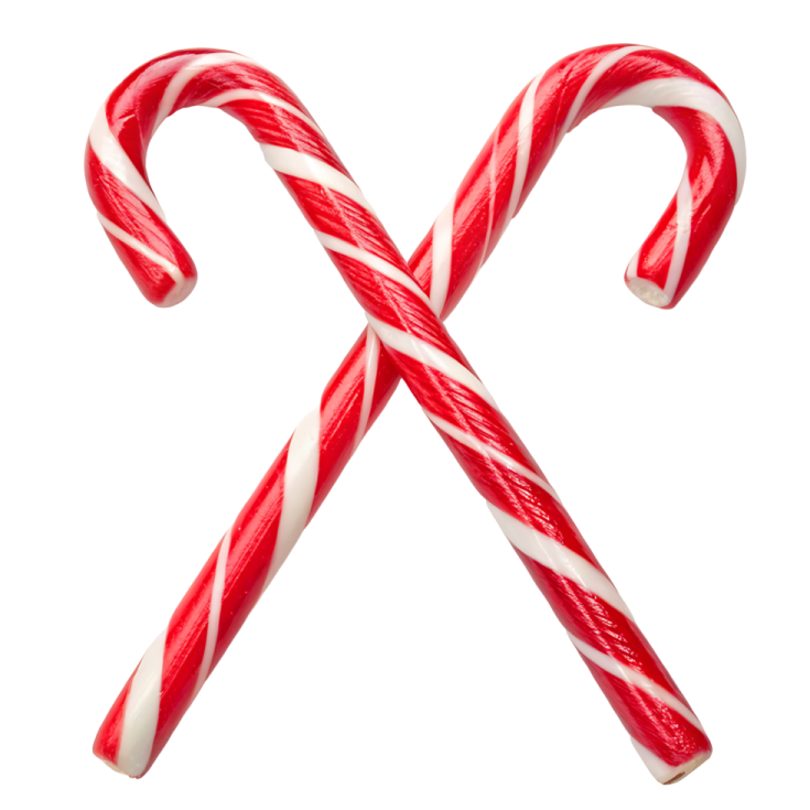 two candy canes on a white background