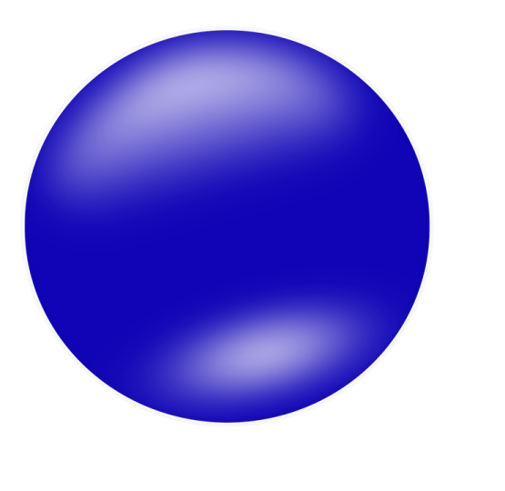 a blue sphere on a white background