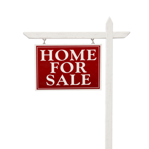 a home for sale sign on a white background