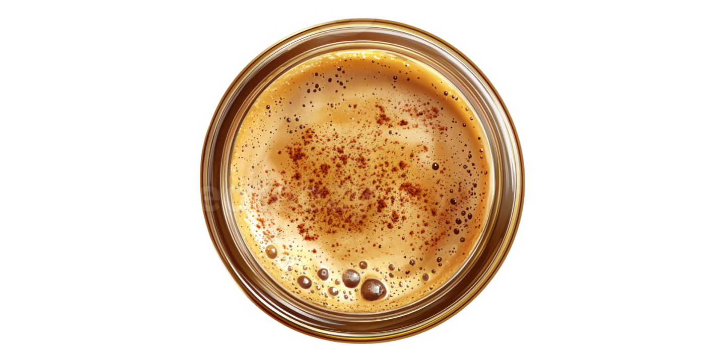 a glass of coffee on a white background