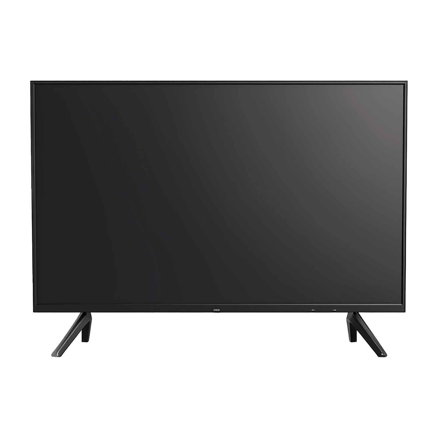 a black tv on a white background