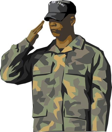 a soldier salutes his salute
