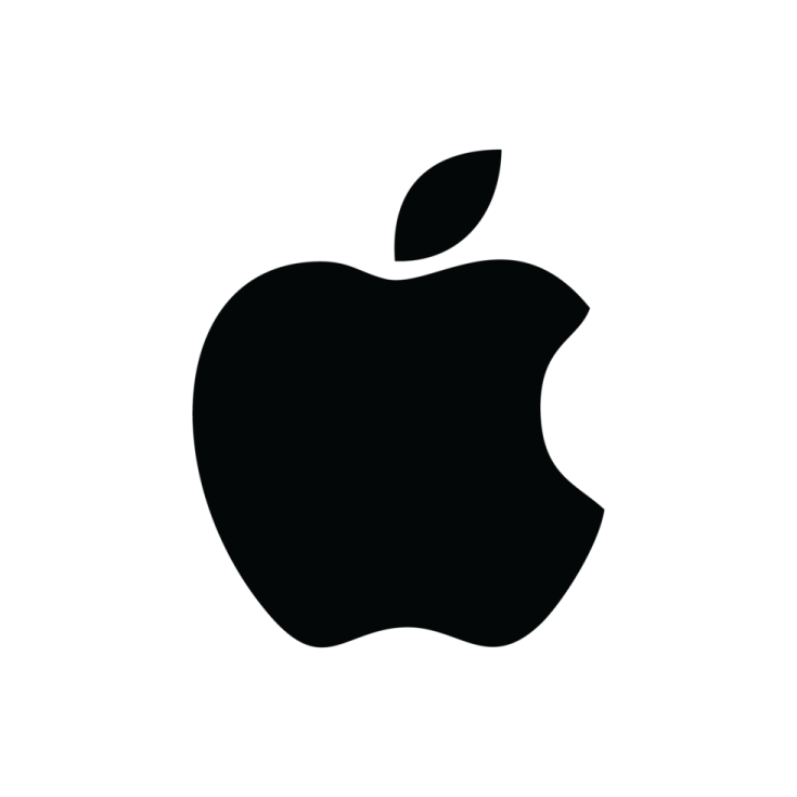 an apple logo on a white background