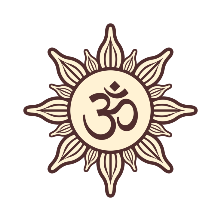 a sun with the om symbol on it