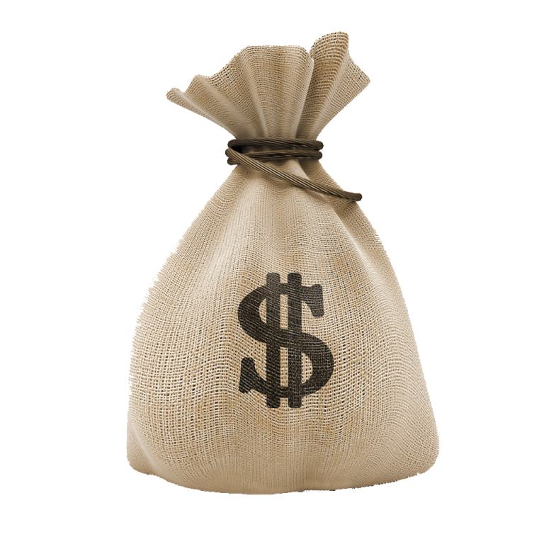a money bag with a dollar sign on it